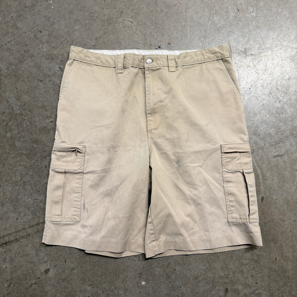 Dickies Mens Tan Khaki Cargo Shorts 38 LR542DS Workwear Twill Utility